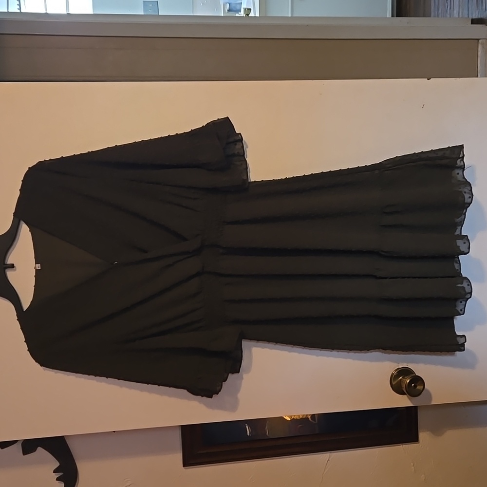 Pretty olive green Swiss dot dress xl